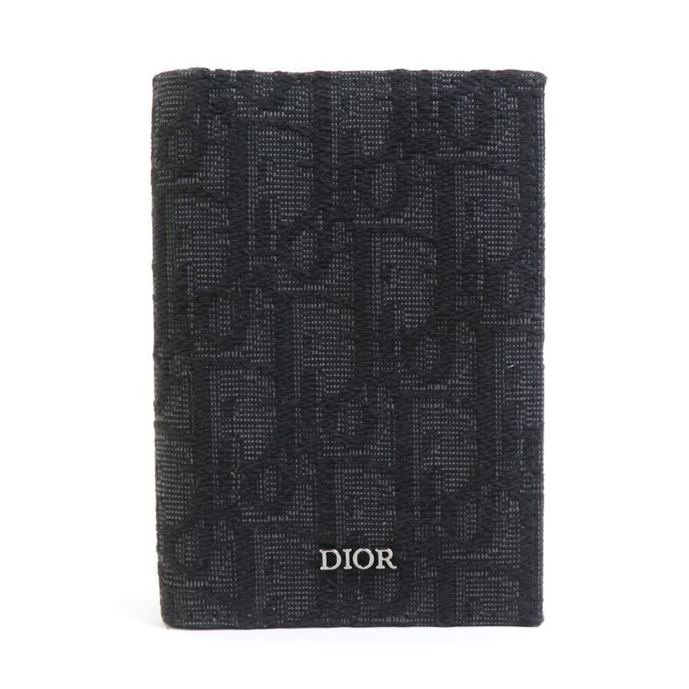 Christian Dior Card Case Wallet Canvas Black